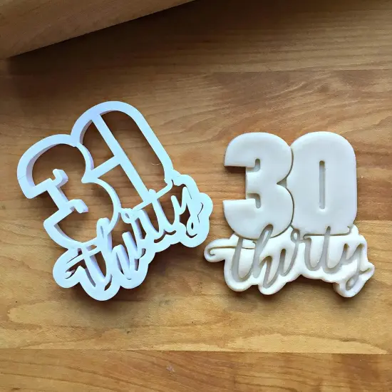 Sweet Prints Inc Lettered Number 30 Cookie Cutter Dishwasher Safe 3" {4}