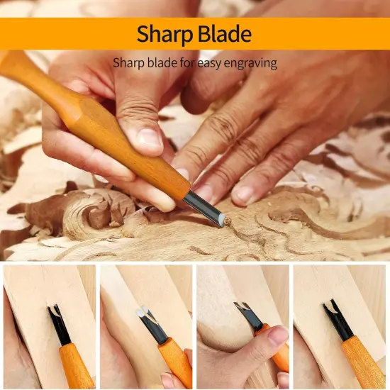 Wood Carving Tools Set - 20 Pcs Wood Carving Knife Set Beginner Whittling Kit with Canvas Case for Adults Children, Carving DIY Wood Carving Kit - Perfect for Beginners and Experts {5}