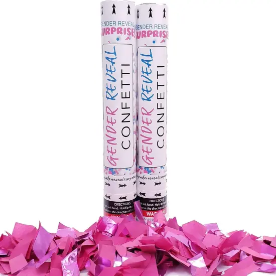 Confetti Cannon Poppers(2 Pack - Pink) Colorful Confetti {1}