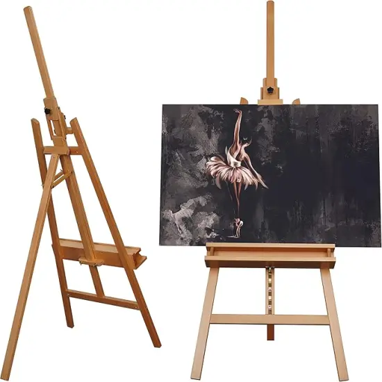 ARTIFY Large A-Frame Adjustable Painters Easel, Solid Beechwood Easel, Studio Easel with Brush Holder for Adults {1}