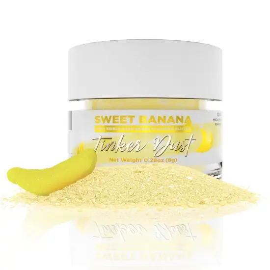 Bakell - Sweet Banana Flavored Tinker Dust (8g, 1x Jar) Edible Glitter Blended Candy Topping {1}
