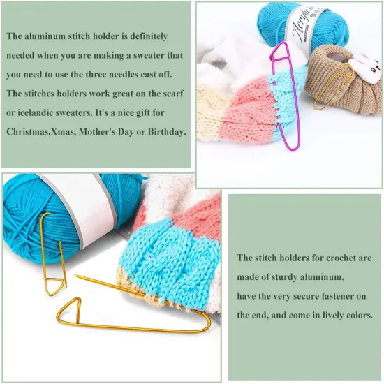 Loom Needle, Loom Hook Set, Colorful Knitting Loom Hook, Large-Eye Sewing Needles, Knitting Stitch Markers, Yarn Stitch Holders {3}