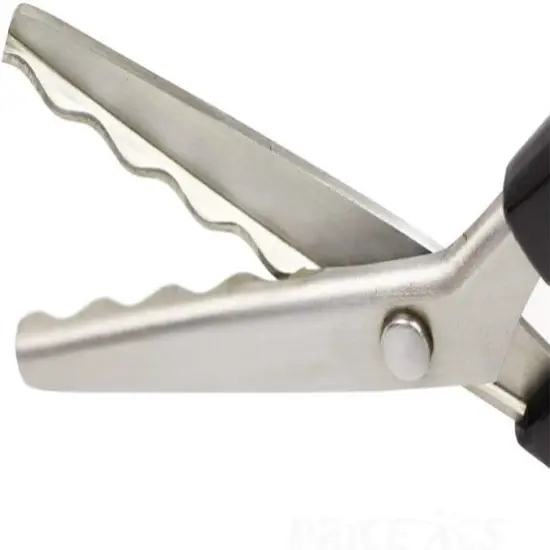 Fabric Pinking Shears Craft Scissors，Serrated Scalloped stainless Steel Handled Professional Sewing black Scissors, Scissors for Leather, Tailoring, Paper Crafts Hand shears etc. (Scalloped18mm) {2}