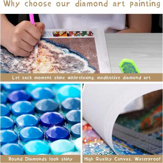 2 Pack 5D Diamond Art Painting Fix Tool Pink & White Board Paint with Diamond Art Align Full Round or Square Rhinestone Embroidery Accessories (Make Diamond from a Straight Line) {3}