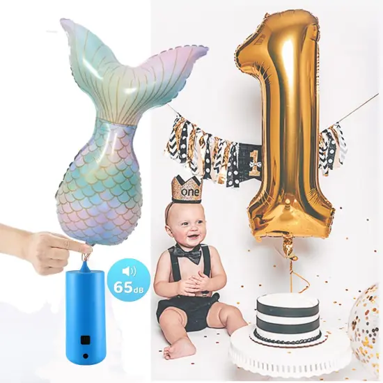 Electric Magic Balloon Pump, Electric Air Inflator Party Air Blower Pump with 1 Nozzle 1 Balloon Cutter and 10 Pcs Long Balloons,Great for Twisty Curly Balloon, Foil Balloons {1}
