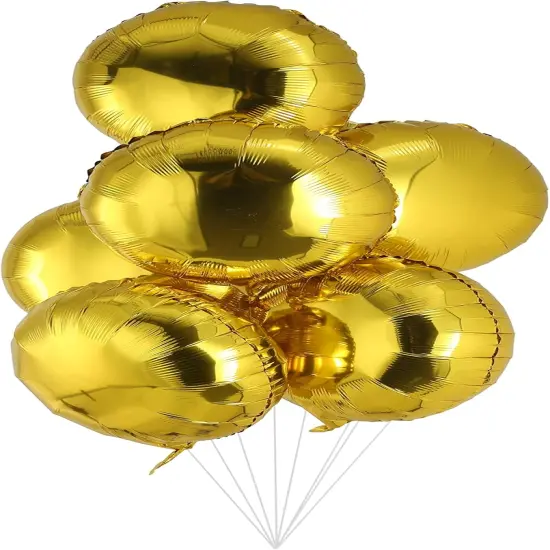 30 Mylar Balloons 18 Inches Round Self-Sealing Mylar Foil Balloons Helium Balloons for Party Decoration (Red, Black, Gold) {3}