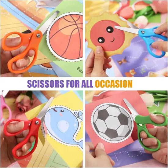 36 Packs Kids Scissors, Scissors for School, Safety Scissors, Blunt Tip Scissors, 5 Inch School Student Blunt Tip Kids Craft Scissors, Safety Comfort Grip for Children Cutting Paper {3}