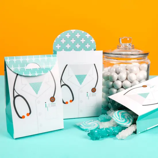 Big Dot of Happiness Medical School Grad - Doctor Graduation Gift Favor Bags - Party Goodie Boxes - Set of 12 {3}