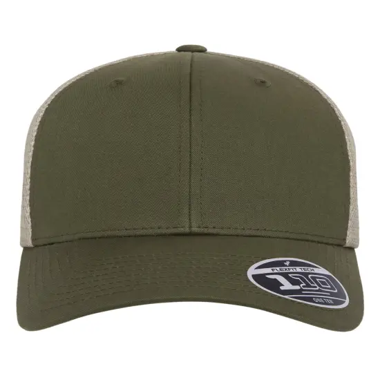 Flexfit&reg; Adult Adjustable Mesh Cap OLIVE GRN/ KHAKI {1}