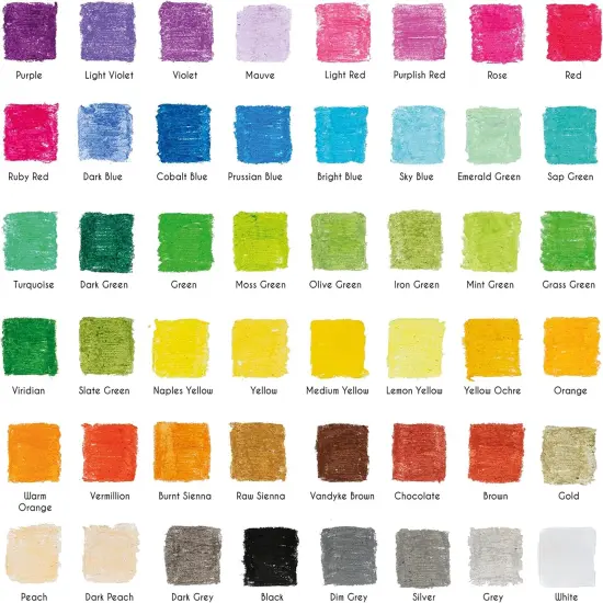 Oil Pastels for Artists (Set of 48) - pastel oil pastels for kids - High-Pigment Water-Resistant Oil Pastel Colors - Soft Texture, No Residue - Art Supplies for Artists {2}