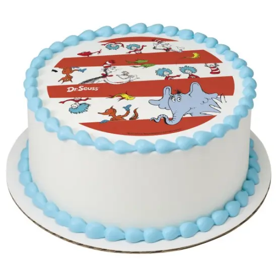 Dr. Seuss Characters Edible Cake Topper Image 7.5 Round {1}