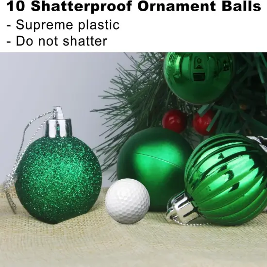 Emerald Green 3.2" Large Christmas Balls - Christmas Tree Decoration Ornaments Shatterproof Hanging Balls for Birthday Halloween Holiday Wedding Decorations Set of 10pcs {4}
