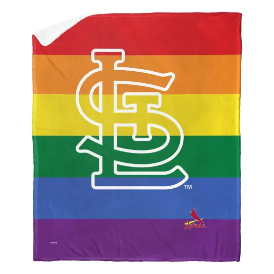 MLB Pride Series Silk Touch Sherpa Throw Blanket 50&times;60 Inches St. louis cardinals {1}