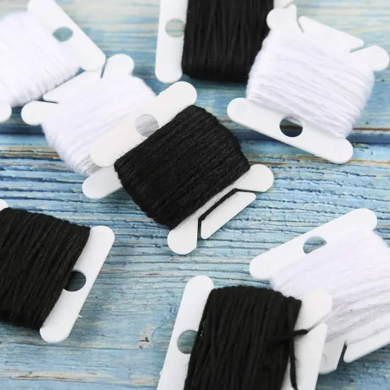 32 Skeins Black to White Gradient Grey Brown Embroidery Floss, Cross Stitch Threads Friendship Bracelets Floss with 12 Floss Bobbins, 2 Embroidery Needles and Needle Threader {5}