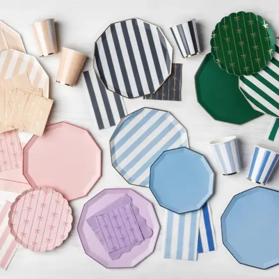 MIDNIGHT BLUE SIGNATURE CABANA STRIPE CUPS {3}