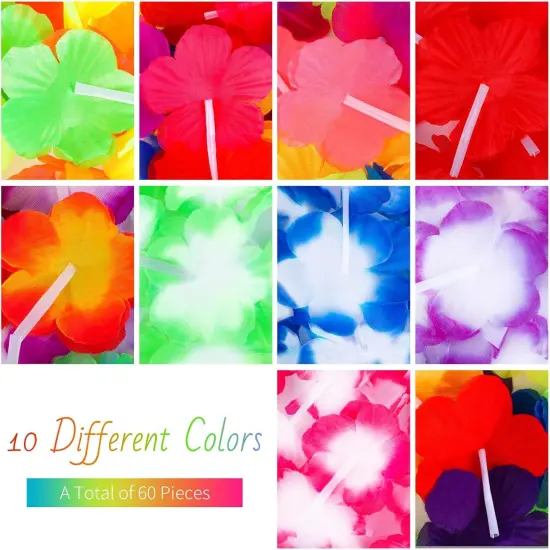 150 Pieces Assorted Hawaiian Leis Necklace Tropical Flower Garland, Luau Party Decorations {3}
