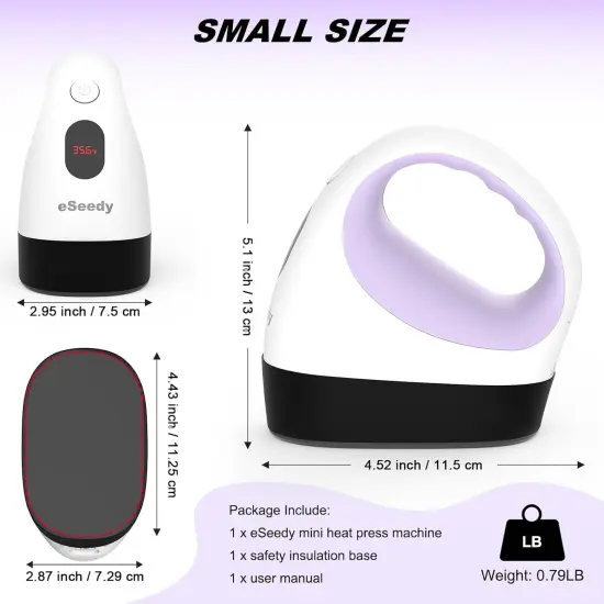 Mini Heat Press Machine, 3 Heat Settings, Precise Temperature Control,15 Mins Auto-Off, Insulated Safety Base, Mini Iron for Crafting, T Shirts, Hats, Heating Transfer Projects {4}