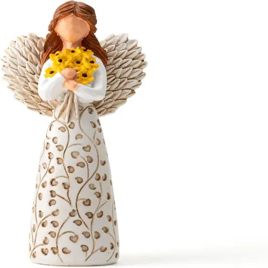 Hand-Painted Angel with Sunflower & Tree of Life Design {1}