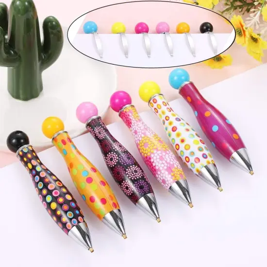 6Pcs Diamond Painting Drill Pens 5D DIY Diamond Art Pens Tools Sticky Pen Rhinestone Picker Quick Point Pen Cross Stitch Embroidery Accessories for Nail Art Decoration (Multicolour) {5}