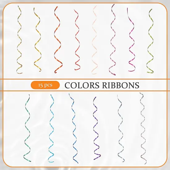 15 Rolls Curling Ribbon Metallic Balloon String Roll Assorted Colors Wrapping Ribbons {2}
