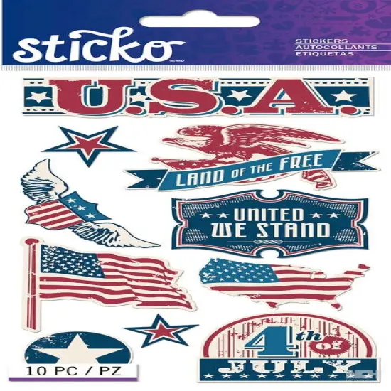 Sticko Vintage Patriotic Words Stickers {1}