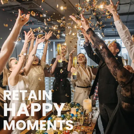 12 Inch Confetti Cannons (6 Pack) &ndash; Gold Mylar Confetti Poppers - Air Powered Party Poppers Confetti Shooters for Birthday, Wedding, Graduation, Christmas, New Year Celebrations {2}