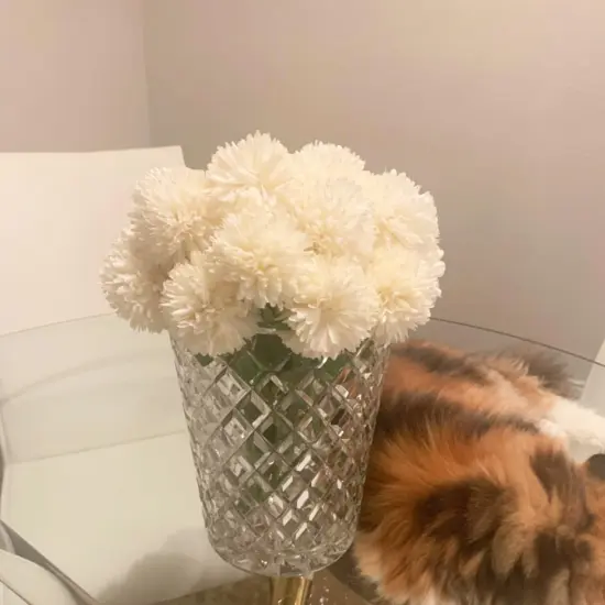 Summer Bouquet Artificial Flowers Fake 12 Pcs Chrysanthemum Ball Bouquet Flowers Silk Plastic Artificial Hydrangea Flower {5}