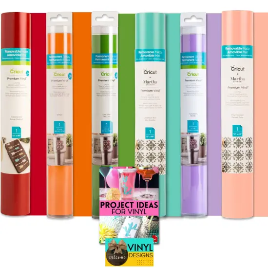 Cricut Premium Vinyl Rolls, Rainbow Craft Vinyl Bundle, 6 Count {1}