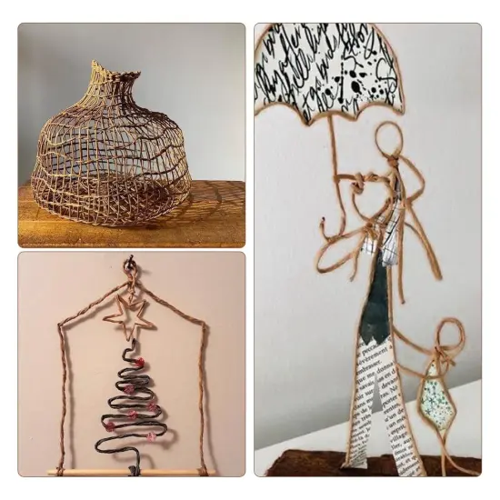 Floral Wire Craft Florist Wire 2 MM 656 Feet Floral Tape for DIY Craft, Flower Bouquets, Art Craft Projects, Gift Wrapping, Wreath(Brown) {2}