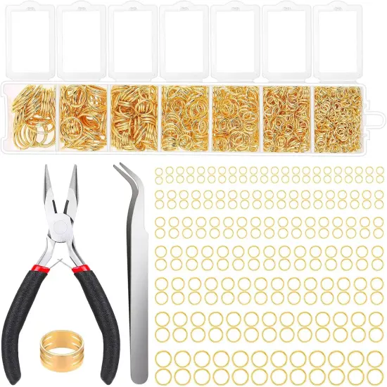 1500Pcs Jewelry Necklace Repair Kit with Jewelry Making Supplies and Jewelry Pliers for Bangle Charms, Earrings and Nail Piercing {1}