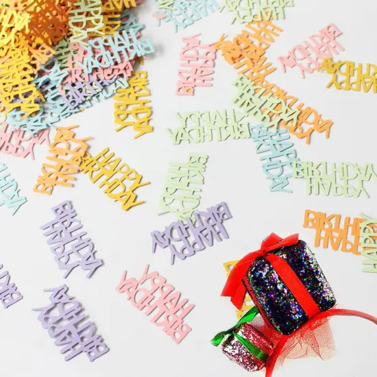 Multi-color Birthday Confetti Happy Birthday Party Table Decorations Cute Letter Table Scatters for Baby/Kids Birthday Anniversary DIY Crafts Party Supplies {3}
