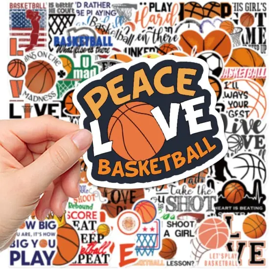 50PCS Basketball Stickers,Vinyl Waterproof Basketball Sports Stickers Gift for Adults Teen Boys and Girls, Suitable for Water Bottles,Cup,Laptop,Wall,Skateboard,Phone, Scrapbook,Guitar {5}