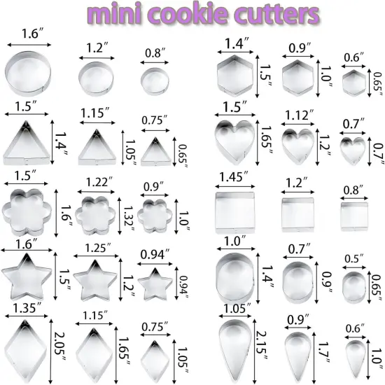 Stainless Steel Cookie Cutters Variety Pack with Box 30 Pieces {3}