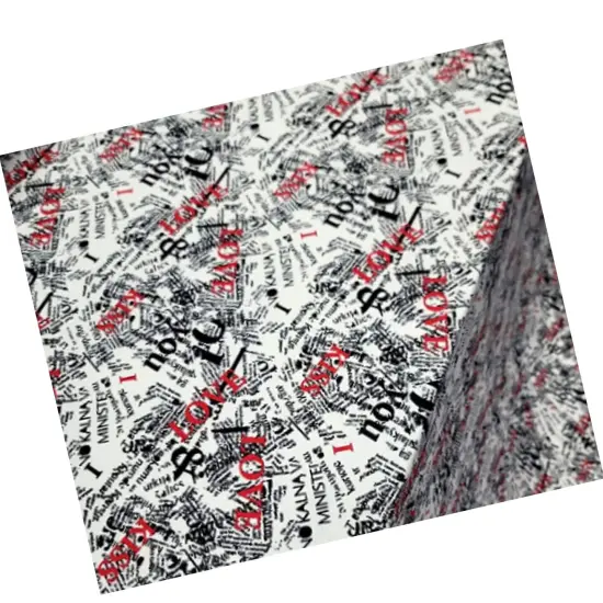 60" Width Rayon Jersey Spandex Knit Fabric Newspaper Love Kiss Print {4}