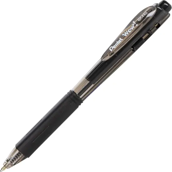 Retractable Ballpoint Pen, (1.0mm), Medium Line, Black Ink, Pack of 18 {2}