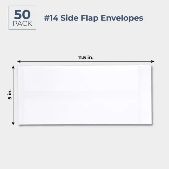 Juvale 50-Count #14 White Policy Business Envelopes, 11.5 x 5 Inches {2}