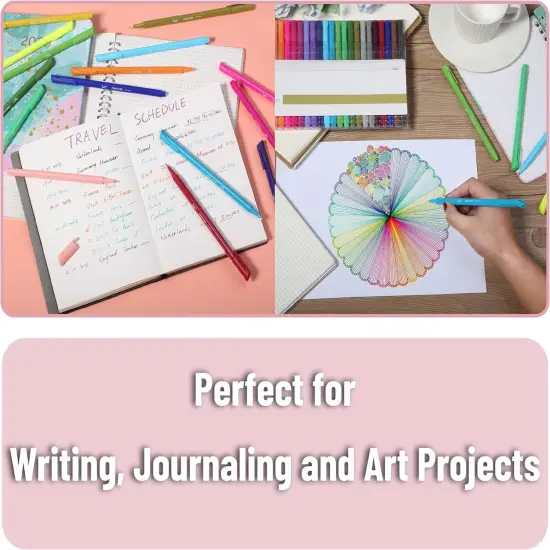 Fineliner Pens Colored, 24 Pack, Ergonomic Triangular Colorful Barrels, 0.4mm Fine Liner Pens {4}