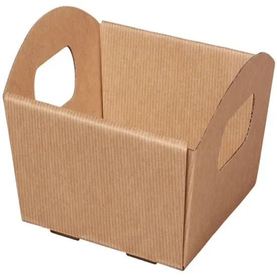 Pack/6: Kraft Stripes Presentation Trays - 8-1/4 x 7-1/2 x 2-1/2" {1}