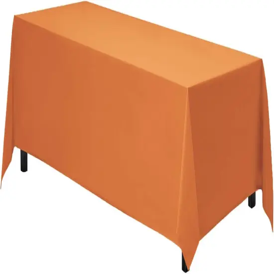 Rectangle Tablecloth - 90 x 156 Inch Orange Table Cloth for 8 Foot Table with Floor-Length Drop - Heavy Duty Washable Fabric - 8 Ft Buffet Table, Holiday Party, Wedding & Baby Shower {2}