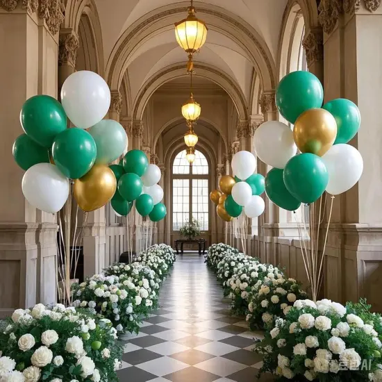 Avocado Green White Gold Balloons Garland Arch Kit, 117Pcs Sage Green Latex Balloons Different Sizes 18 12 10 5 Inch for Birthday Baby Shower Gender Reveal Wedding Party Decoration (Avocado Green) {2}