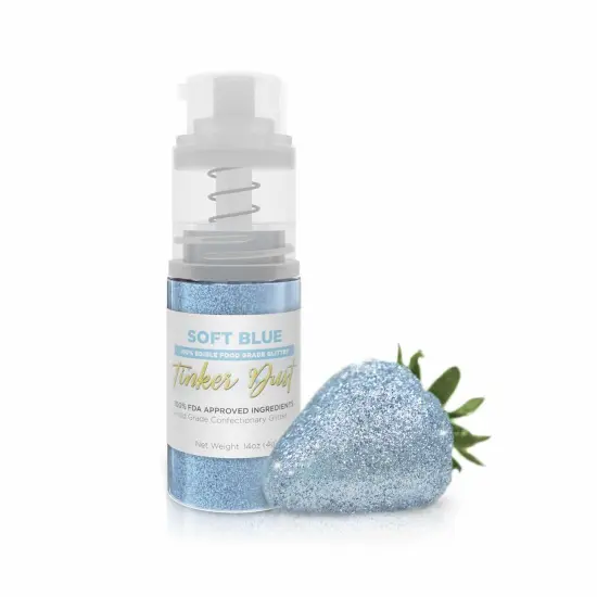 Bakell - Soft Blue Tinker Dust Edible Glitter (4g, 1x Spray Pump) for Food, Desserts, and Beverages! {1}