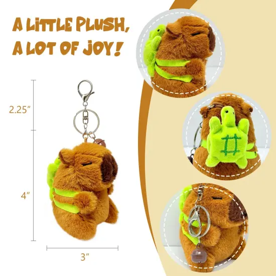 Wrapables Cute Plush Keychain Pendant Charm for Bag, Capybara {2}