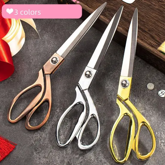 10.5'' Copper Fabric Scissors Stainless Steel sharp Tailor Scissors clothing scissors Professional Heavy Duty Dressmaking Shears Sewing Tailor {2}