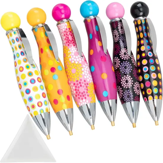 6pcs Colorful 5D Diamond Art Pens with Tray, Round Square Diamond Beads Painting Tools for Adults {1}