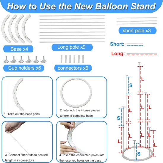 Balloon Arch Kit and Balloon Pump, 10FT Width 9FT Height Adjustable Balloon Arch Stand with NEW DESIGNED 2 Balloon Stands Water Fillable Bases for Wedding Anniversary Birthday Party Baby Shower {3}