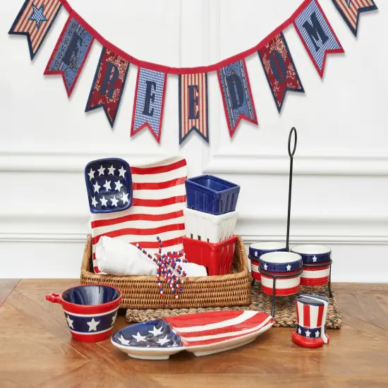 57" Freedom Garland Patriotic U.S.A. Fourth of July Memorial Day Labor Day Cookout Liberty Decorative Decor {3}