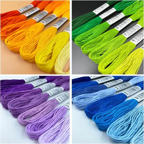 Embroidery Floss 150 Skeins Cross Stitch Thread Rainbow Color Friendship Bracelet String Yarn Making Kit Craft Set with 20 Pcs Bobbins {4}
