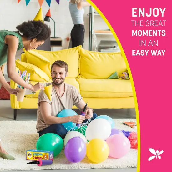 Balloon Pump Hand Held, Inflator Air Pump for Balloons - 2Way Dual Action Sturdy Ballon Inflator Pump {2}