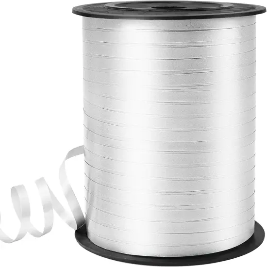 White Curling Ribbon, Balloon String 500 Yard for Gift Wrapping {1}