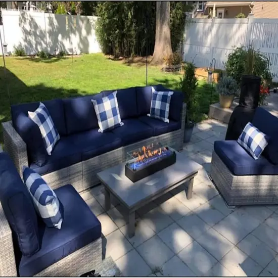 Outdoor Blue Throw Pillow Covers 18x18 Set of 2 Buffalo Plaids Check Summer Front Porch Decorative Gingham Cushion Cases Home Decor Farmhouse for Patio Furniture Couch Bed Sofa,Navy Blue White {4}